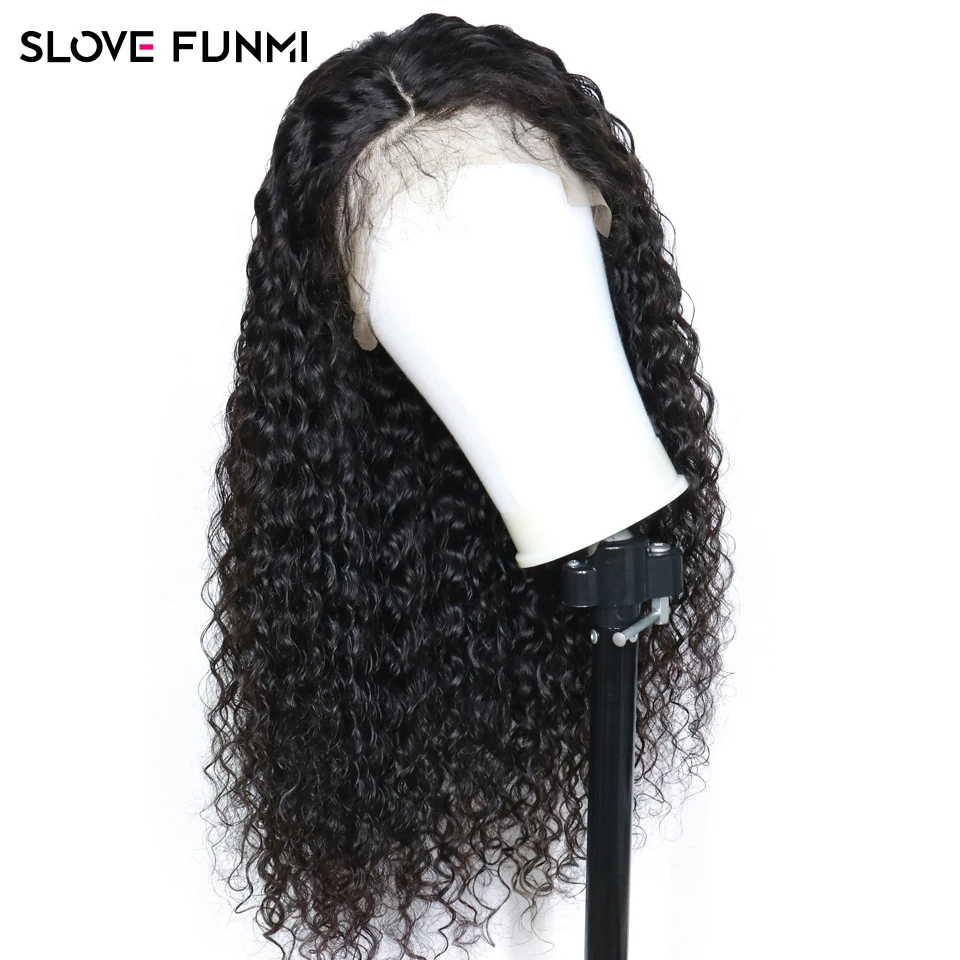 Slove Funmi 360 парики на шнуровке бразильские волосы Remy кудрявые человеческие парики 150% плотность толстые отбеленные узлы и предварительно сорванные