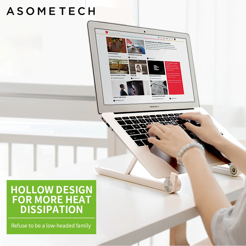 Регулируемая Складная подставка для ноутбука для Macbook Pro Air Stand настольная подставка для ноутбука поддержка подъемного излучающего портативного компьютера держатель