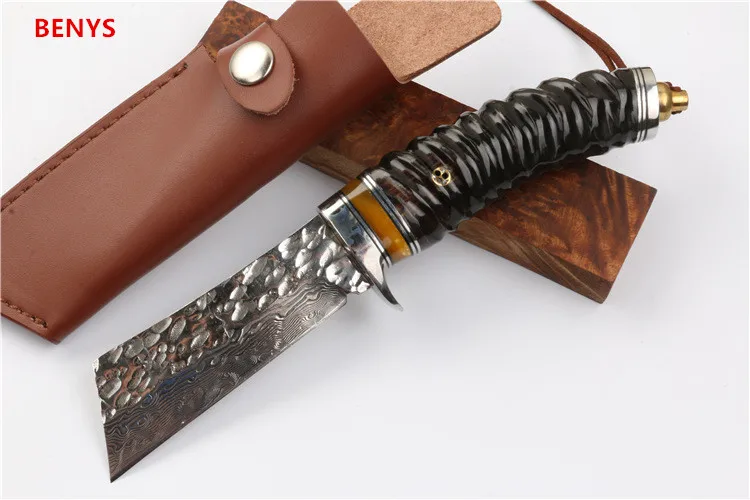 High Quality Damascus Knives Fixed Blade Hunting Knife Handle Camping Outdoor Straight Survival Free Shipping. | Инструменты