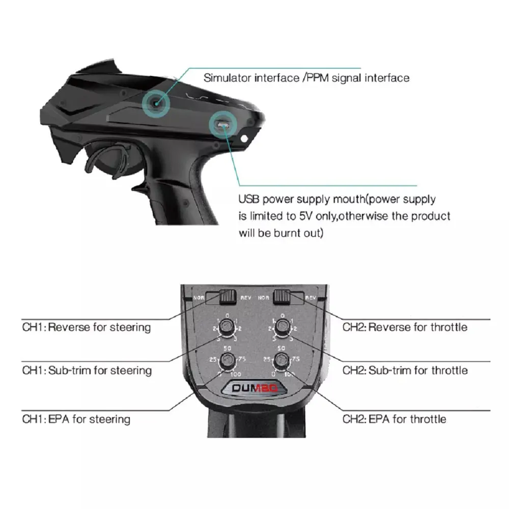DUMBORC X4 4CH 2 4 ghz RC радиопередатчик и X6F приемник автомобиль пульт дистанционного