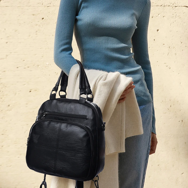 Многофункциональные женские кожаные рюкзаки Sac a Dos школьные сумки через плечо