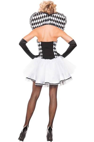 You Will Be The Queen Three-piece Black And White Heart Printed 2015 Adult Make Up Costumes Chess Costume L15268 | Тематическая