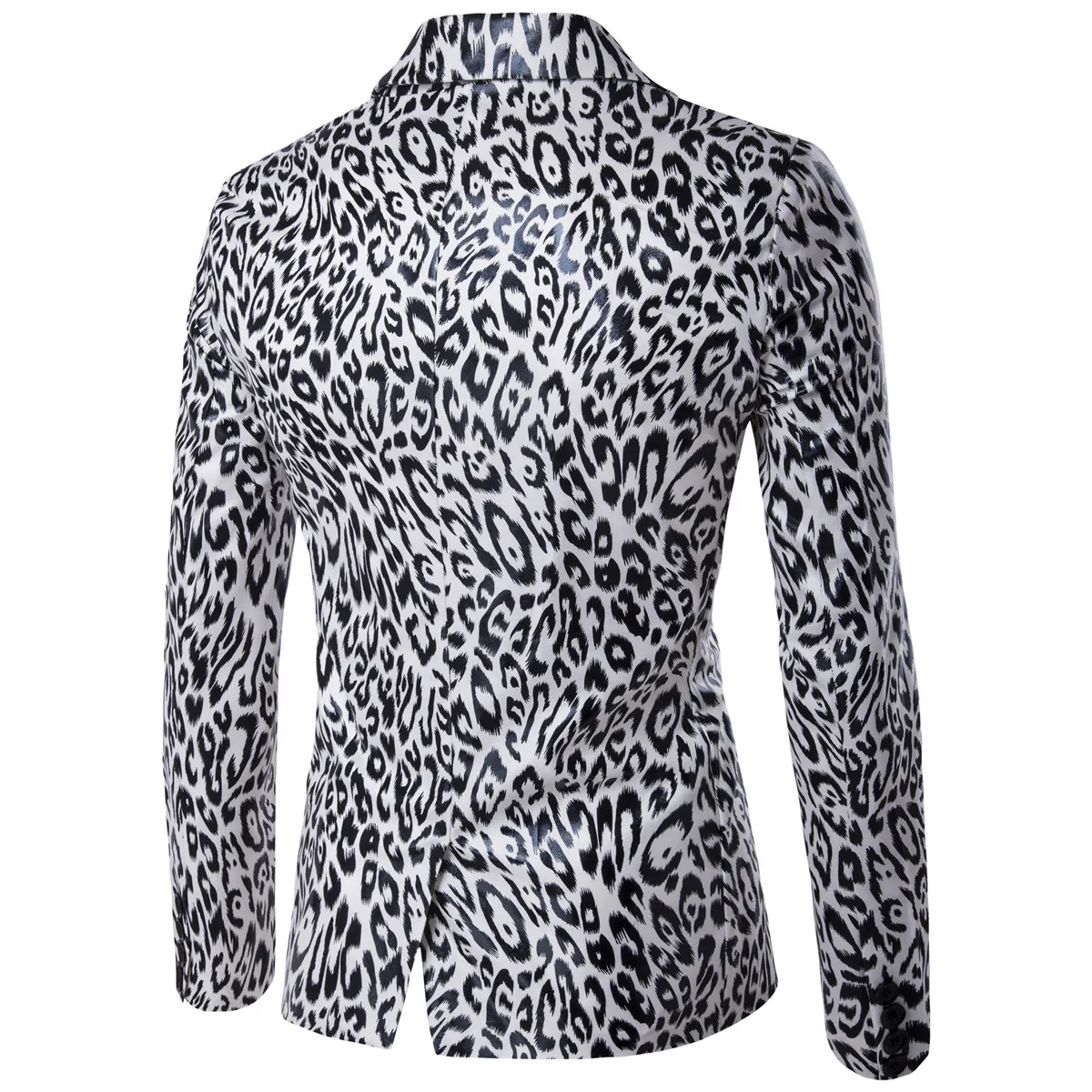 mens leather blazers Fashion Sexy Stylish Leopard Print Night Club Party Long Sleeve One Button Blazer Jackets for Men Groomsman | Мужская