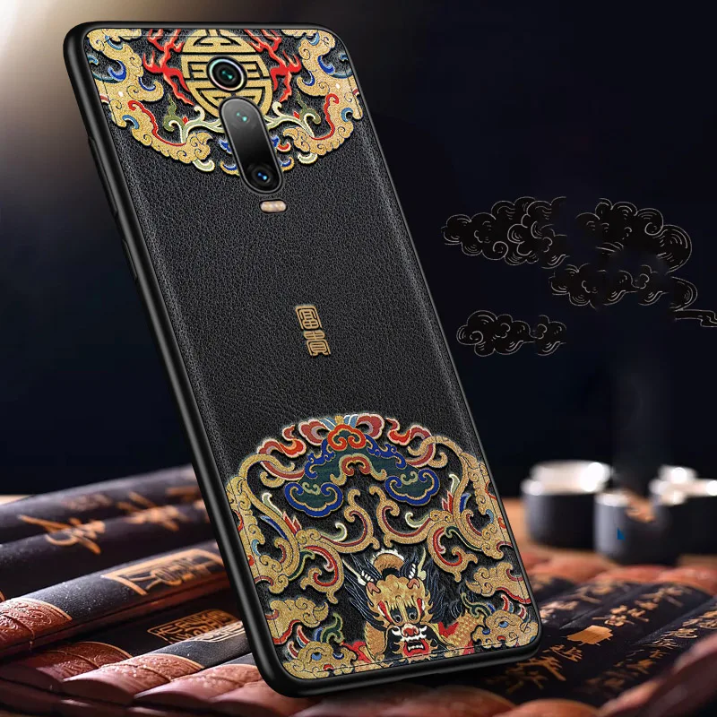 Тисненая кожа задняя крышка для Xiao mi redmi k20/redmi k20 pro/Xiaomi mi 9T Pro Чехол специальный китайский стиль из искусственной кожи чехол s Aixuan