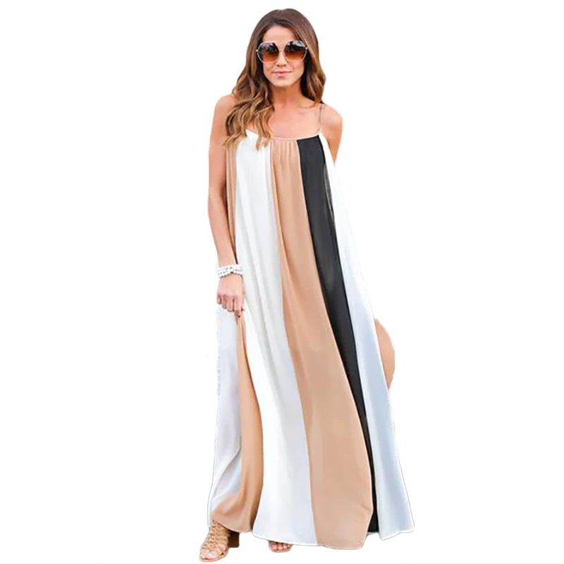 Быстрое надувательство длинное платье 2020 Новое прибытие Лето Мода Спагетти