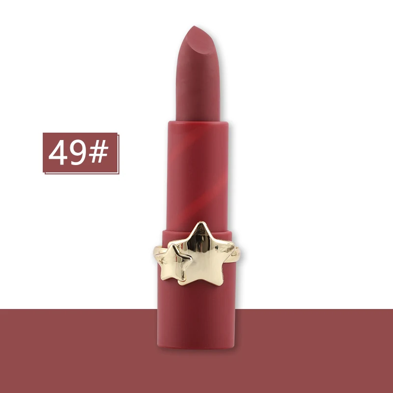 49 Miss Rose, губная помада телесного цвета, 3,5 г, водостойкая, стойкая, 12 популярных цветов, розовая, персиковая, тыквенная, матовая губная помада MS177 - Цвет: 49