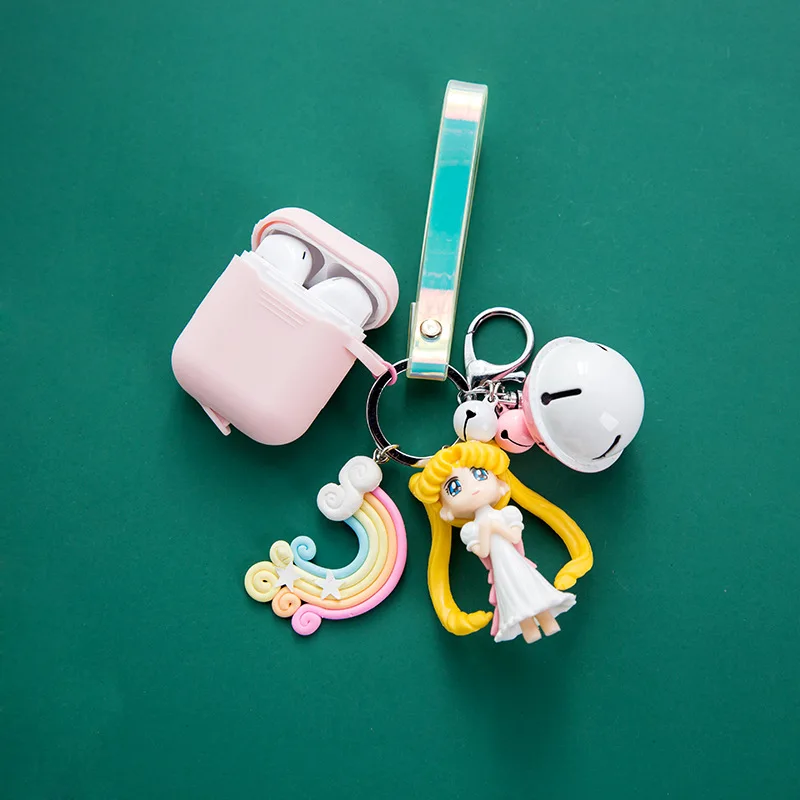 Милый мультфильм Сейлор Мун кукла игрушки брелок для AirPods Чехлы Bluetooth наушники защита для кожи Аксессуары для наушников - Цвет: ZZ - 11