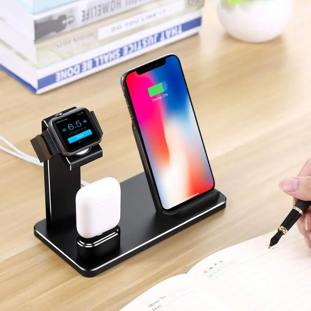 XUNMEJ зарядная подставка для Apple Watch, Алюминиевая Подставка для зарядки часов, подставка для телефона, запасная подставка для Apple Watch, серия