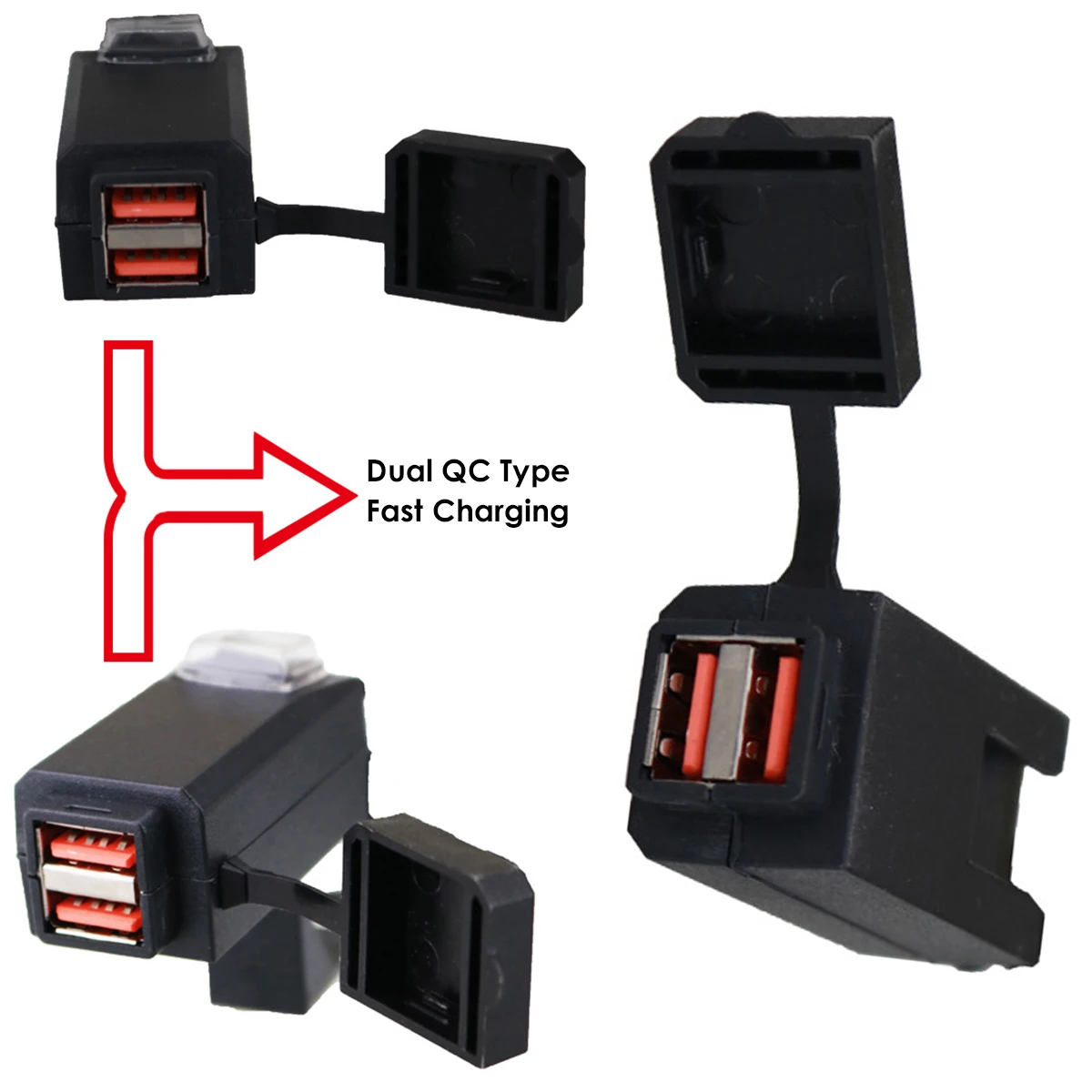 9 V-12 V Универсальный Водонепроницаемый пыле Dual USB Порты и разъёмы мотоцикл быстро Зарядное устройство Питание Разъем для мобильного телефона