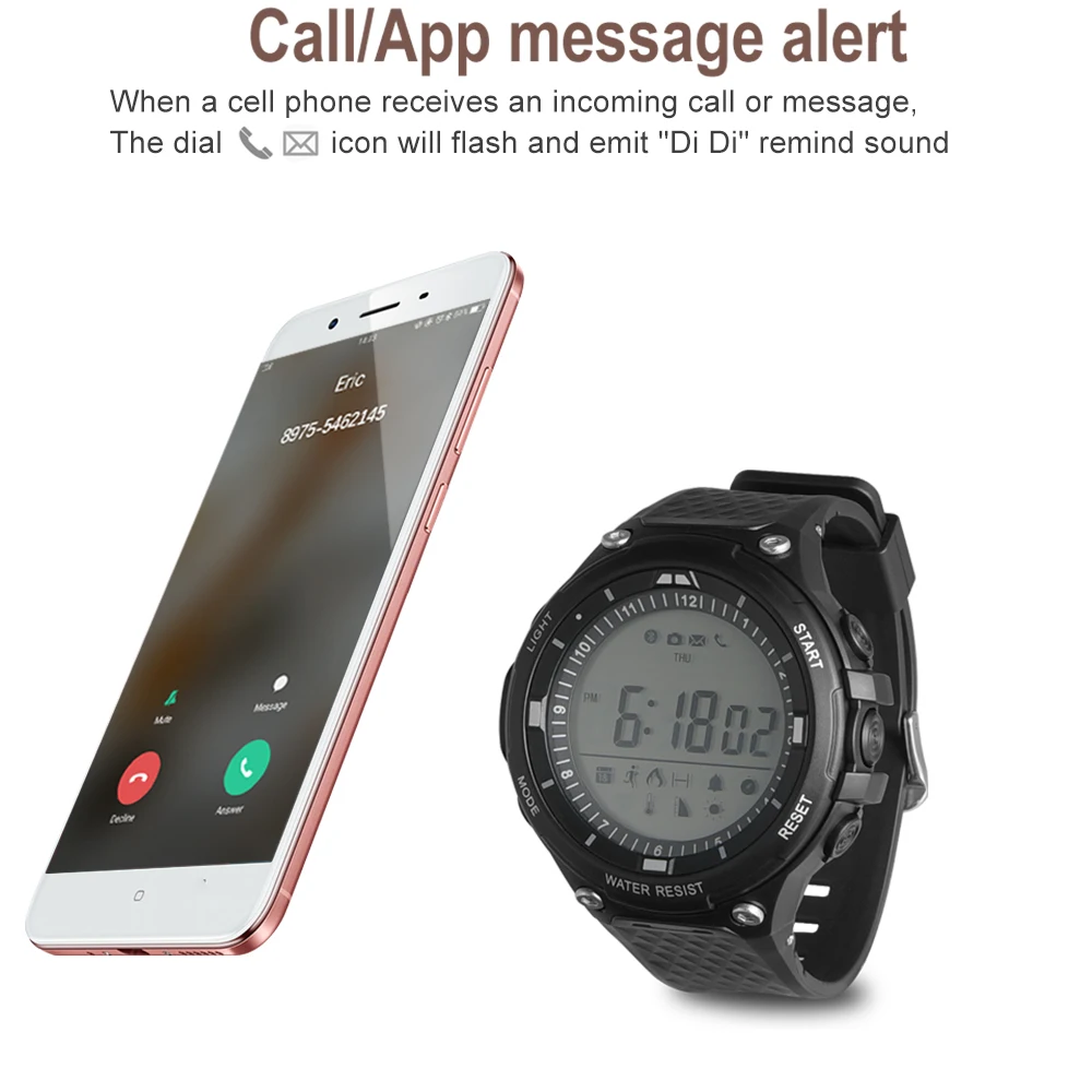 TimeOwner Smart Watch 30 M водостойкий 1 год Открытый Спорт Passometre SMS напоминание сна трекер