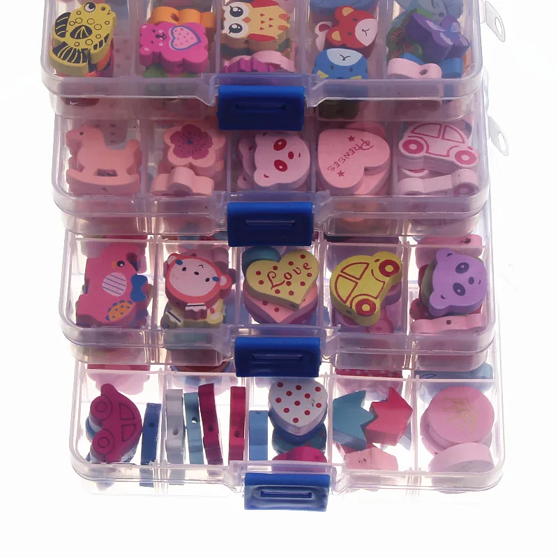 Деревянные бусины для самостоятельного изготовления многоцветные деревянные