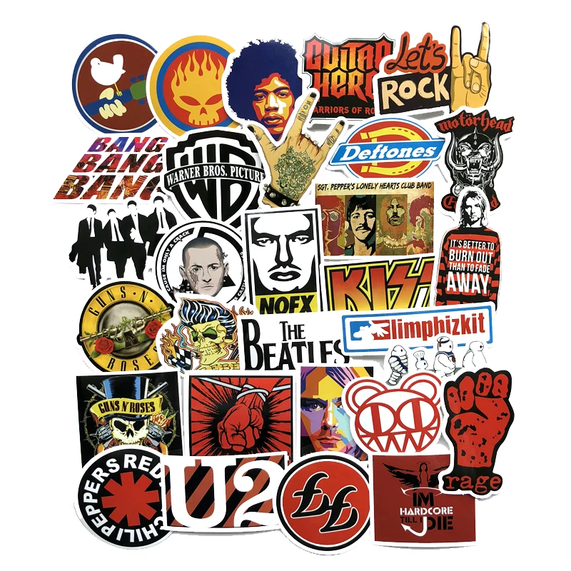 Наклейки OG Style Retro Classic Band для записных книжек, холодильников, скейтбордов, чемоданов, рюкзаков и столов, 52 шт./лот.