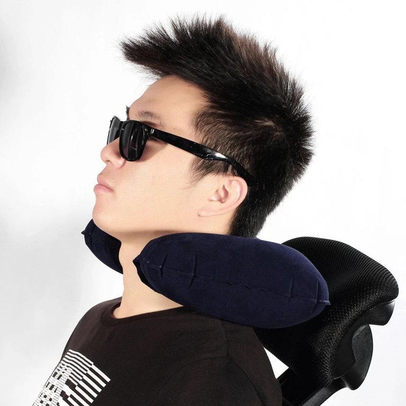 U образная подушка для путешествий надувная Автомобильная шеи отдыха офиса