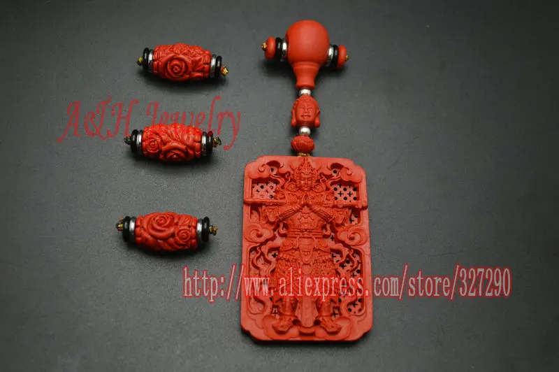 5 комплектов красный циннабар китайский Эр Ланг резная подвеска Молитва Мала