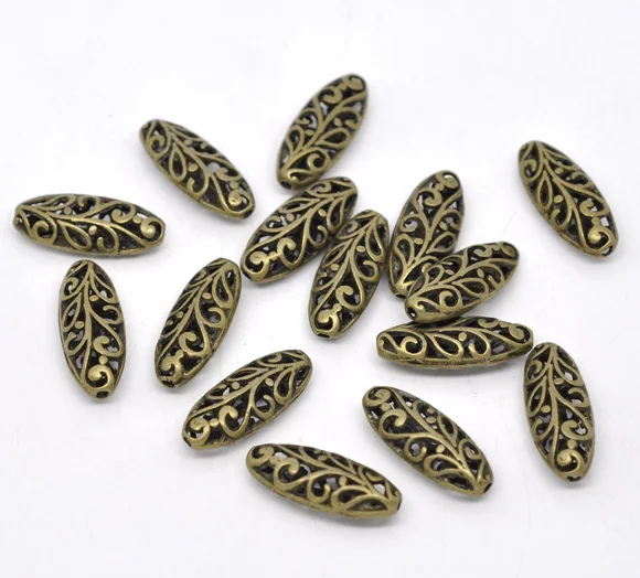 DoreenBeads бусины цинка-вставки из сплава Овальный элемент античная бронза цветок