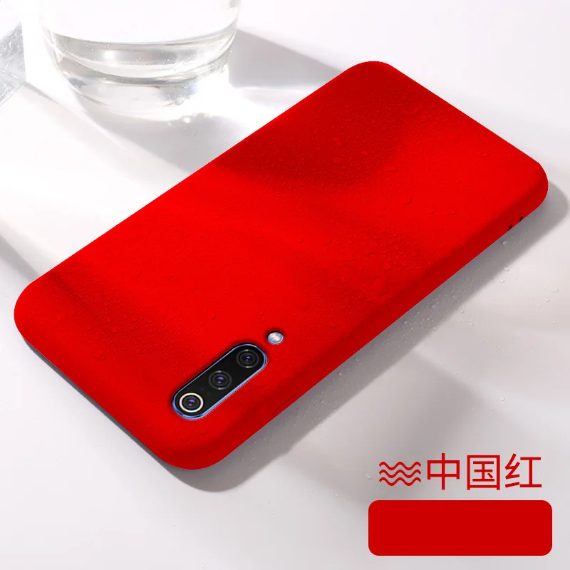 Чехол из жидкого силикона для Xiaomi 9 9SE 8 8SE 8Lite 6X Mix3 Mix2S Redmi GO Note 7Pro с шелковистым матовым покрытием на задней стороне.