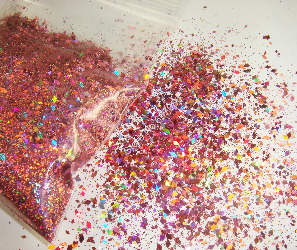 Голографическая Лазерная Роза Розовый Блестящий смешанный алмаз ромб блестки