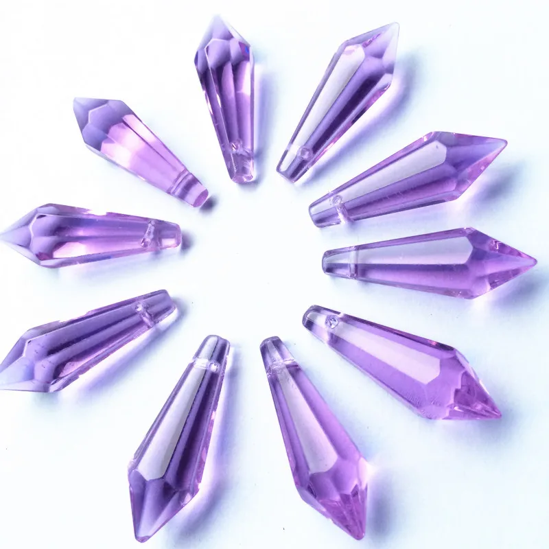 Высококачественные 20 шт./лот 36 мм фиолетовые стеклянные хрустальные лампы