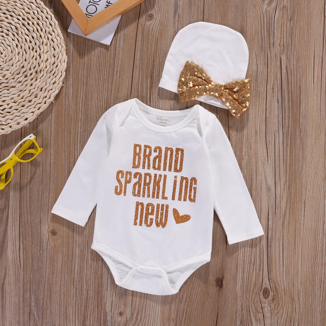 Hi Baby Store/комплект из 2 предметов с блестками для новорожденных девочек боди