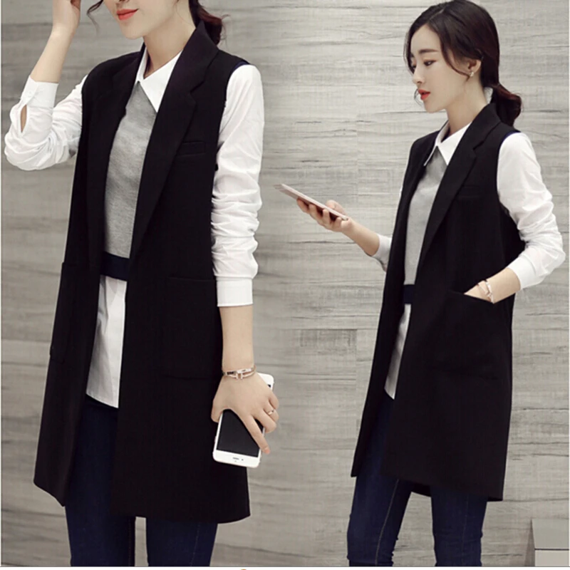 2016 Весенняя новая Корейская версия тонкая жилетка без рукавов весенне осенний