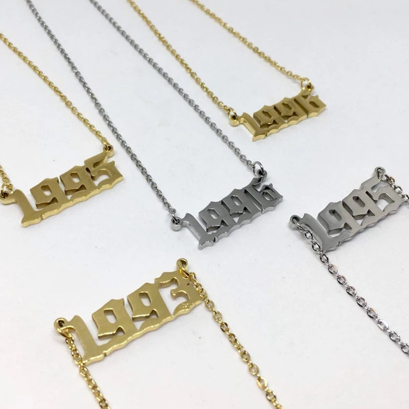 Ожерелье с цифрами для женщин на старый английский год рождения 1991 1992 1993 1994 1995 1996