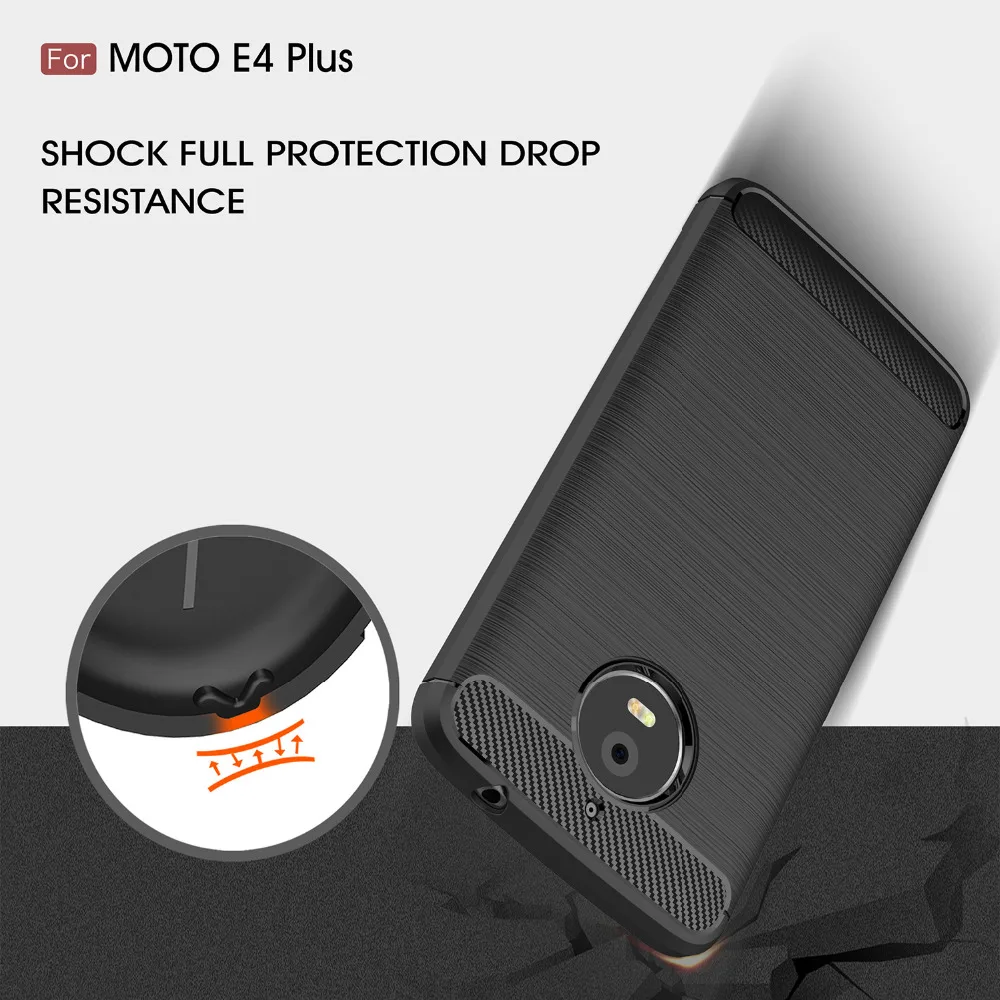 Yueyao углерода Волокно ТПУ рисунок Чехол для Motorola E4 плюс чехол противоударный