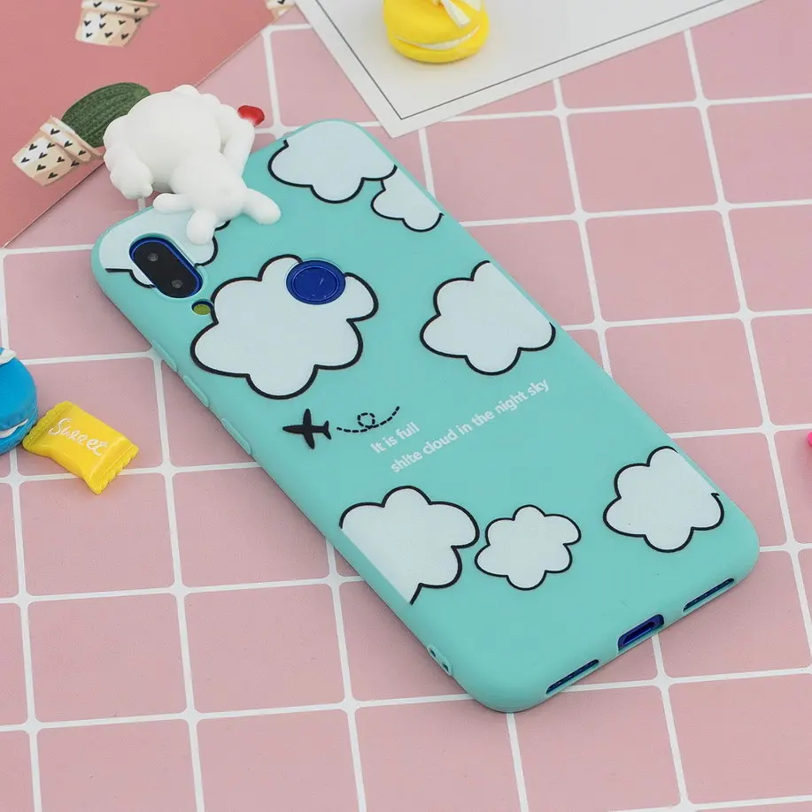 Silicone Case For Xiaomi Redmi Note 7 Pro Soft TPU 3D Cover Bear Cat Owl Patterned xiaomi cover redmi Go | Мобильные телефоны и