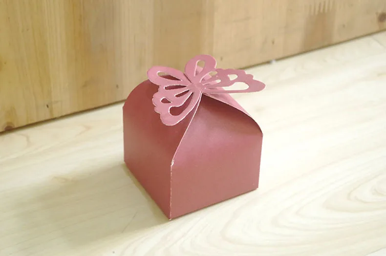 Butterfly Red 10 шт./партия Складная коробка конфет на свадьбу для идей, свадебные сувениры и подарочные коробки украшение для свадьбы подарок коробка - Цвет: Butterfly Red