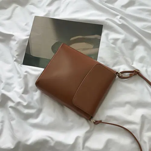 Женская кожаная сумка-мессенджер черно-коричневая сумка через плечо в стиле