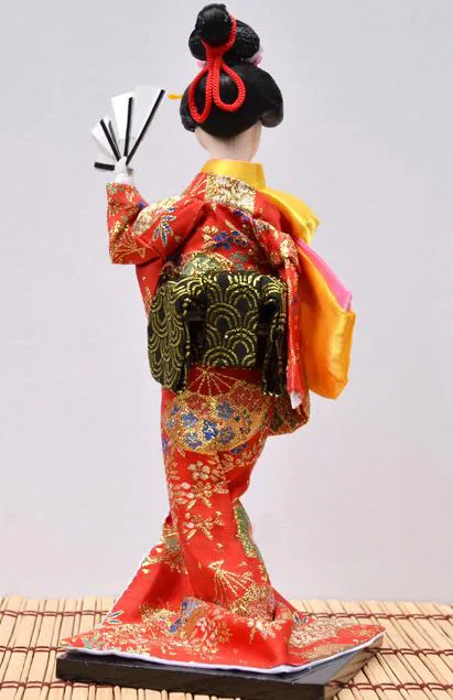 30 см Новинка японское кимоно для танцев статуя гейши с поклонниками украшение