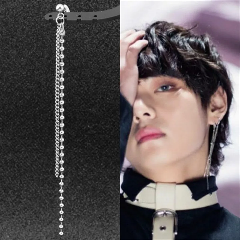 Корейские серьги KPOP DNA V в стиле панк SUGA Jimin цепочки Bangtan Boys длинные с кисточками