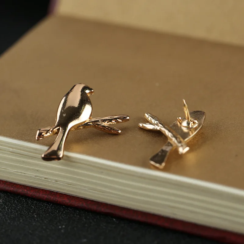 Fashion bird branch pin broche Brooches korea Men's suits brooms Shirt suit collar buckle needle button Collar clip images - 6