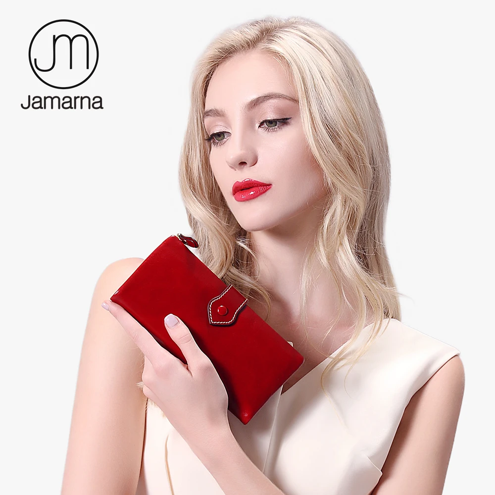 Jamarna кошелек для женщин из натуральной кожи Женский длинный клатч масло восковая