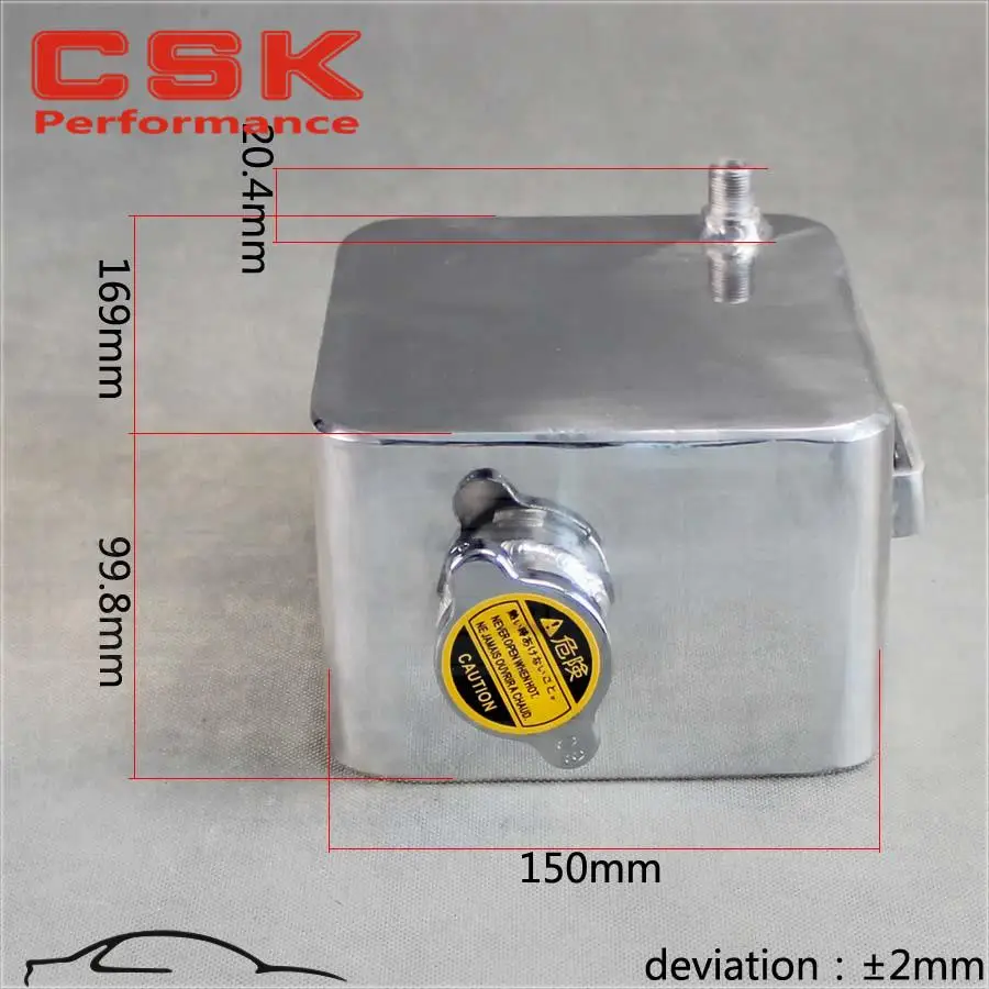 Алюминиевый Универсальный 2 литровый полированный сплав расширительный бак для