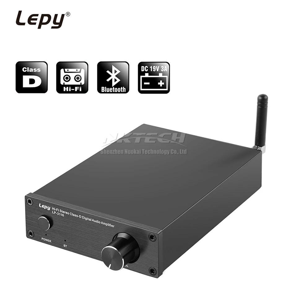 Автомобильный цифровой аудио усилитель Lepy LP 3116 Bluetooth Hi Fi стерео класса D RMS 50 Вт x 2