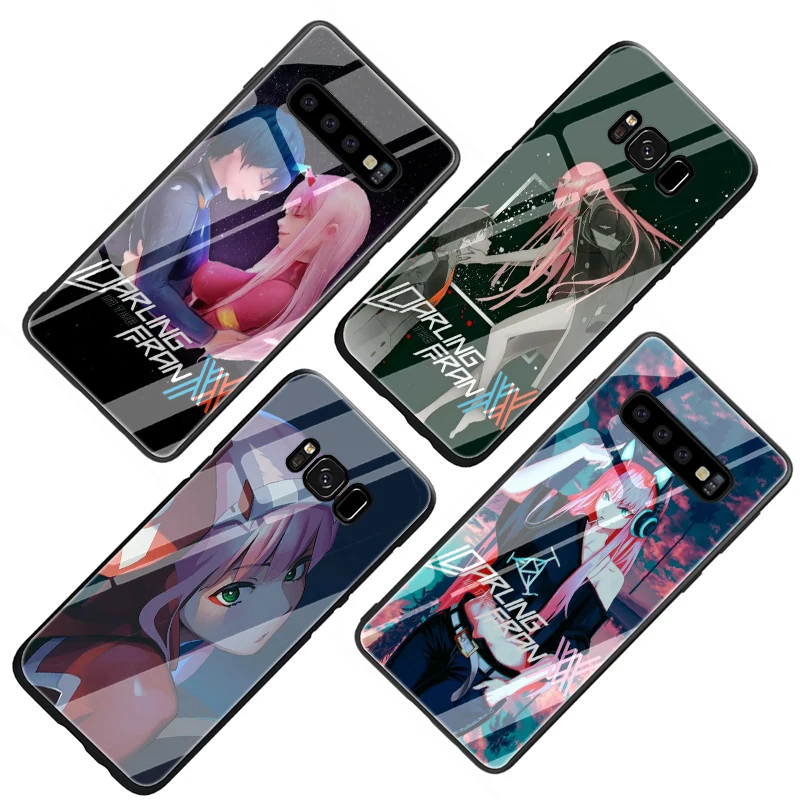 Darling в Franxx закаленное Стекло мягкий чехол для телефона для samsung Galaxy S7 край S8 S9 S10 Note 8, 9, 10, плюс A10 20 30 40 50 60 70