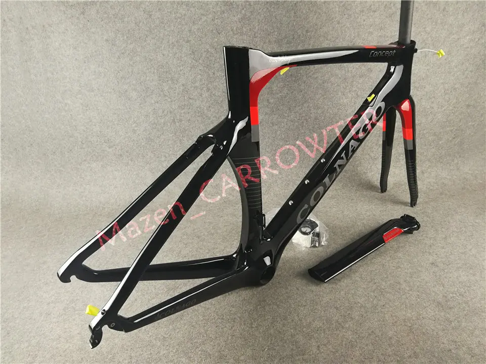 Черно-красная UD Глянцевая T1000 Colnago концепция карбоновая рама для дорожного велосипеда с XXS/XS/S/M/L/XL на выбор