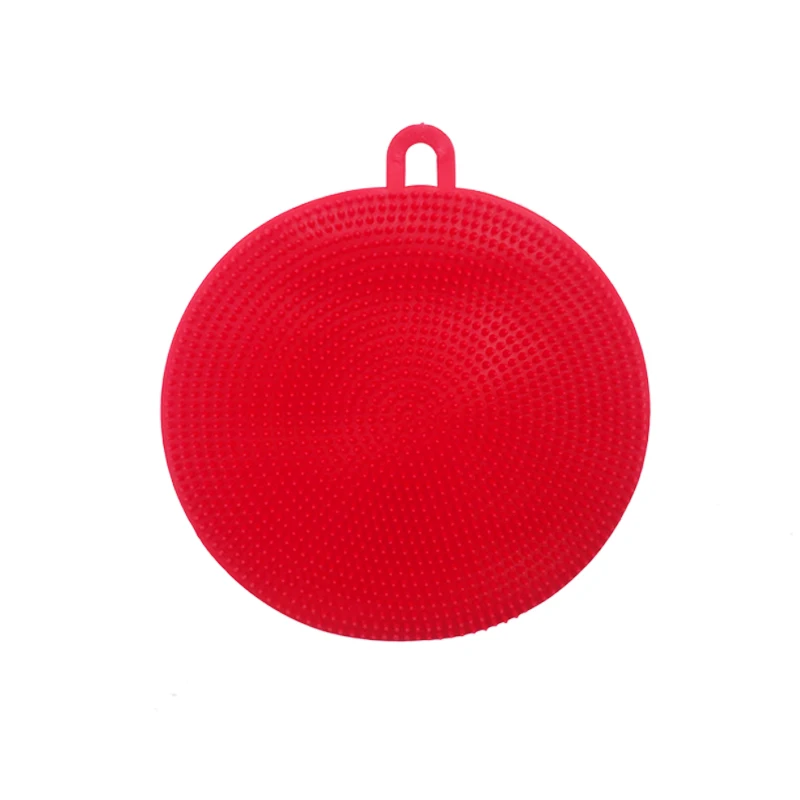 1pcs Red Силиконовые блюдо губка для мытья, скребок Кухня очистки антибактериальное средство мягкие чистящие салфетки для антибактериальные кисти Кухня инструменты - Цвет: 1pcs Red
