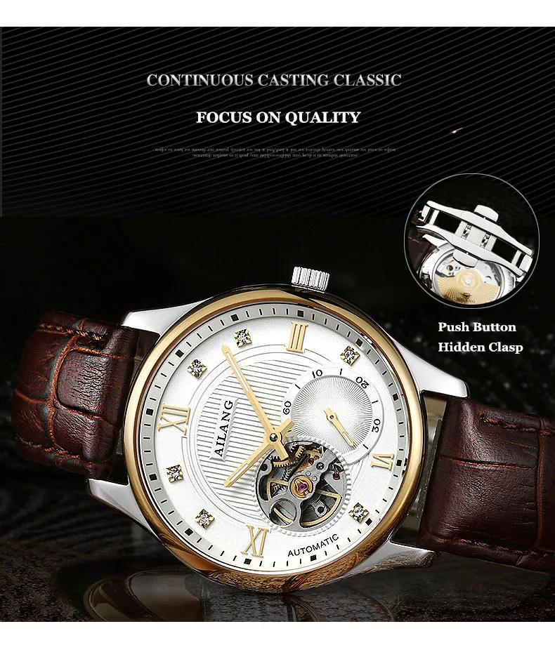 AILANG Tourbillon Мужские часы люксовый бренд Мужские часы автоматические часы алмаз Relogio синий сапфир механические часы