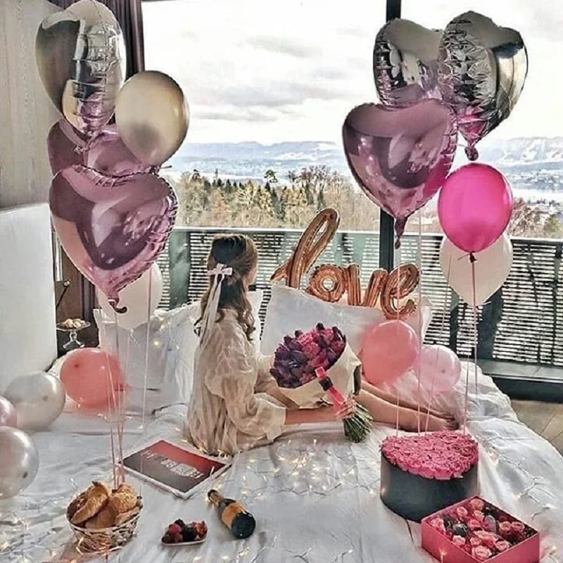OUDIROSE 10 шт. 18 дюймов гелиевый воздушный шар в форме сердца подходит для украшения