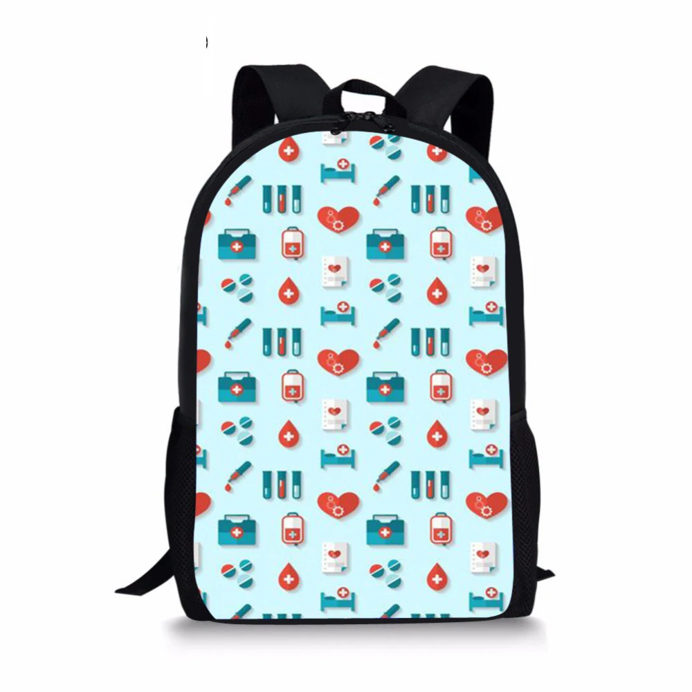 Customized Cartoon Nurse Pattern Back To School Student Backpacks Set Children Shoulder Bags For Teens Girls Travel Schoolbags | Багаж и
