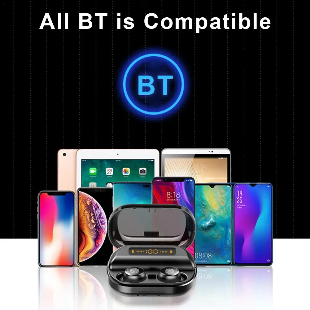 V11TWS 5 0 Bluetooth 9D стерео наушники в ухо Беспроводные спортивные IPX7 водонепроницаемые