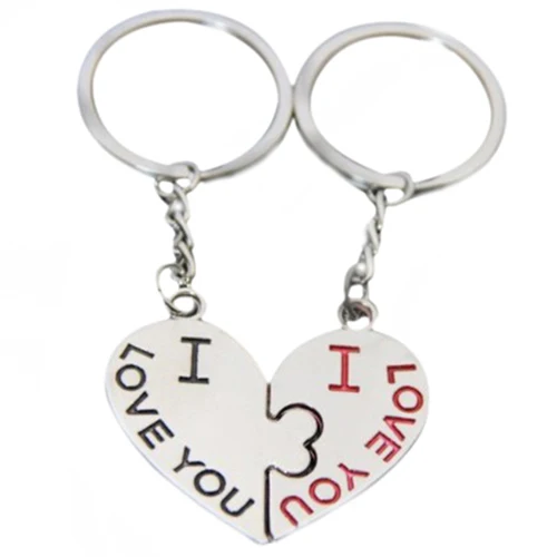 Горячие Моды 1 Пара Я Тебя люблю Поцелуй Брелок Сердце Lover Подарков 7FF3 BEGY|keychain