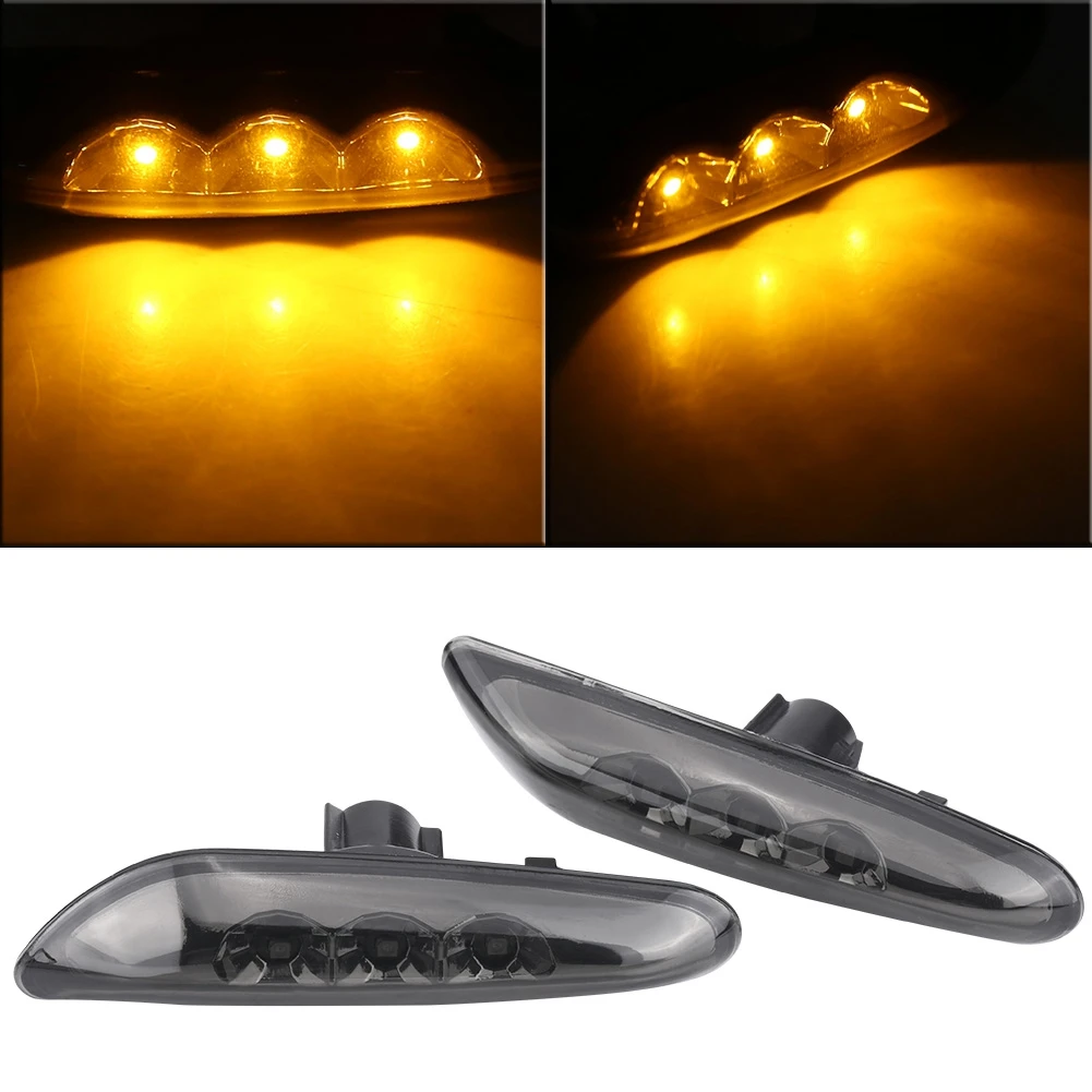 

Smoke LED Side Marker Light Flowing Water Indicator Turn Signal Lights For BMW E82 E88 E60 E61 E90 E91 E92 E93 Smoke