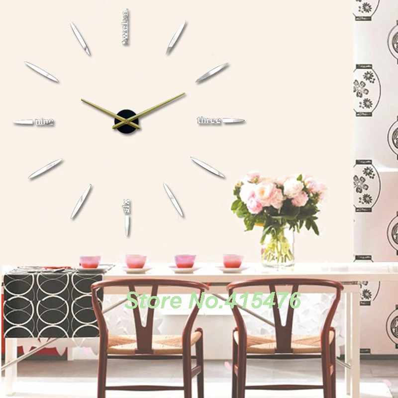 2015 home decor digital 3D diy clock morden design hours unique gift wall sticker single safe watches | Дом и сад