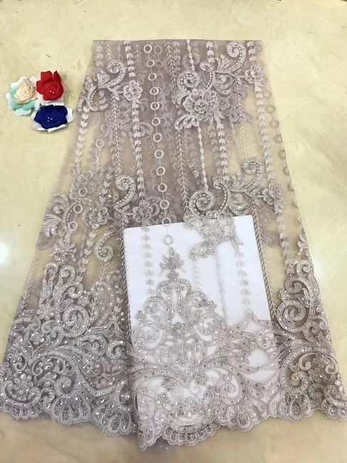 As Picture Nigerian Lace Fabrics High Quality Lace African Cord Lace Fabric Mint Green French Tulle Lace Fabric For Wedding Dress X11 - Цвет: As Picture