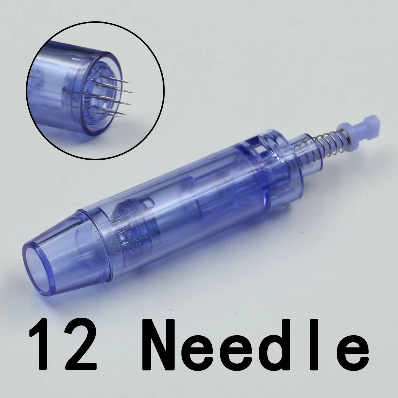 Синяя микро игла 50 шт. 12 24 36 контактов каргридж Электрический DR derma pen головка