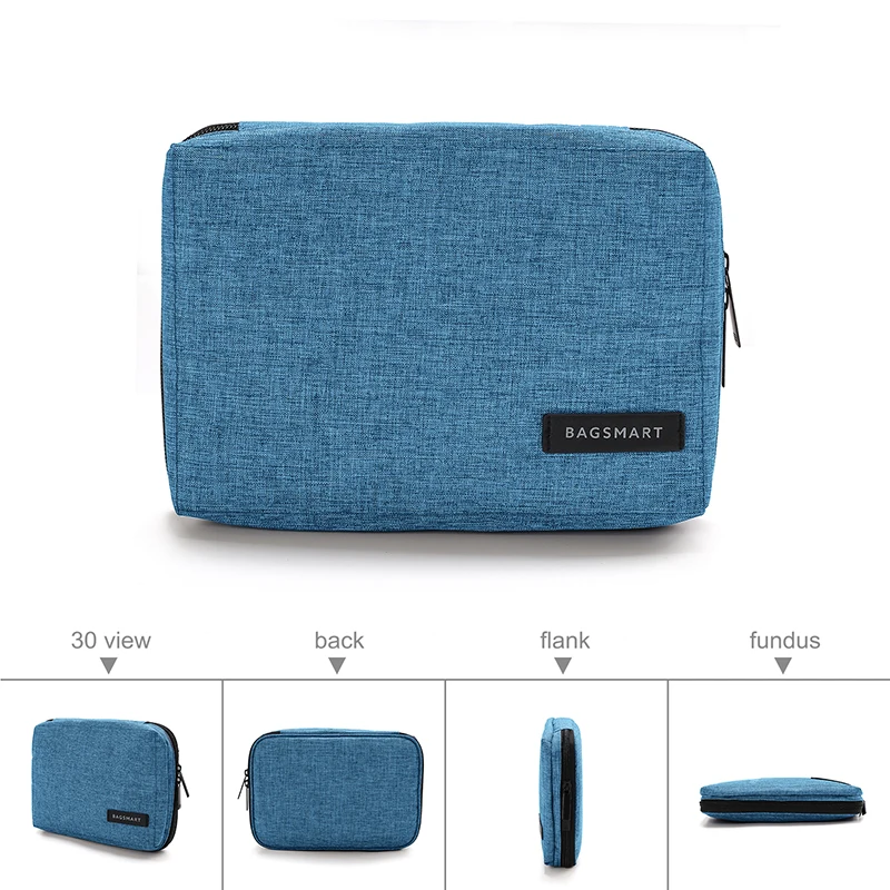 BAGSMART органайзер для путешествий, для передачи данных, SD карта, USB кабель, цифровое устройство, электронные аксессуары, сумка, нейлоновая дорожная сумка, мужская сумка