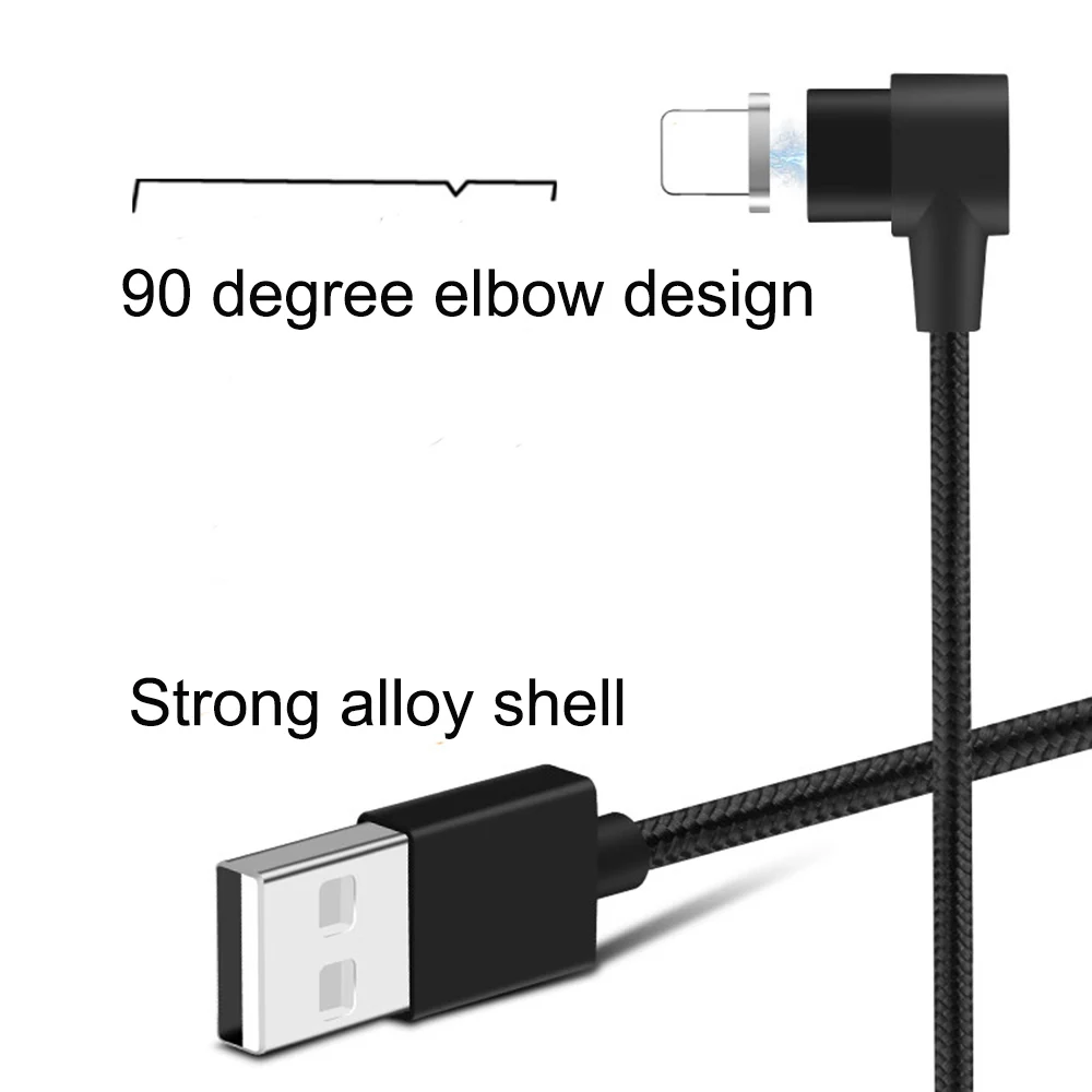 Магнитный кабель 6 поколения 90 градусов L зарядный usb для iphone 7 Samsung Huawei Xiaomi адаптер