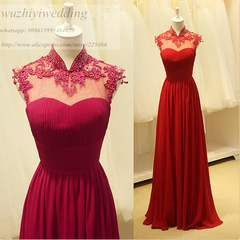 Сексуальные кружевные свадебные наряды с высокой горловиной и аппликацией